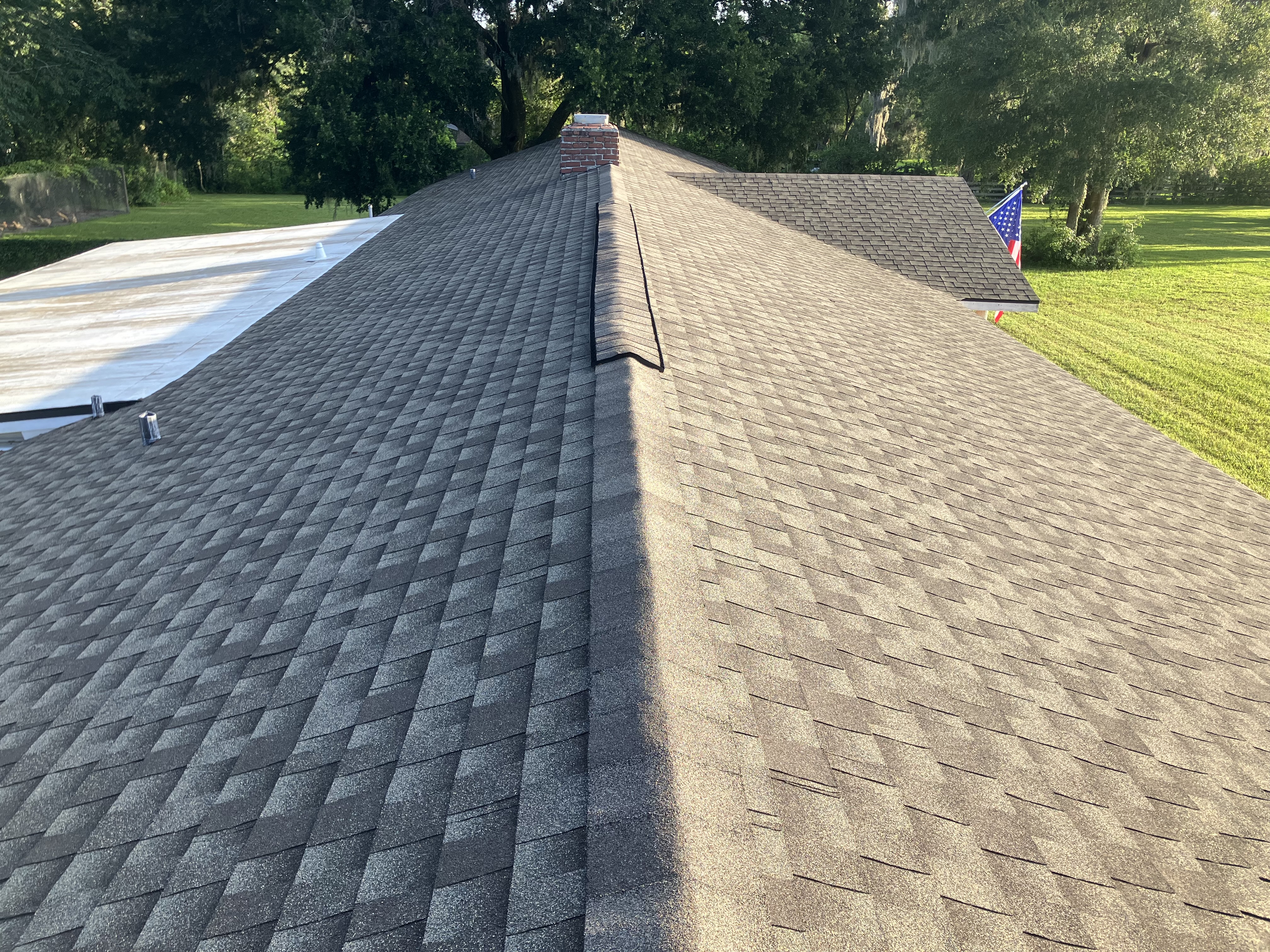 Roof shingle inspection during 4-point insurance inspection Hernando County FL