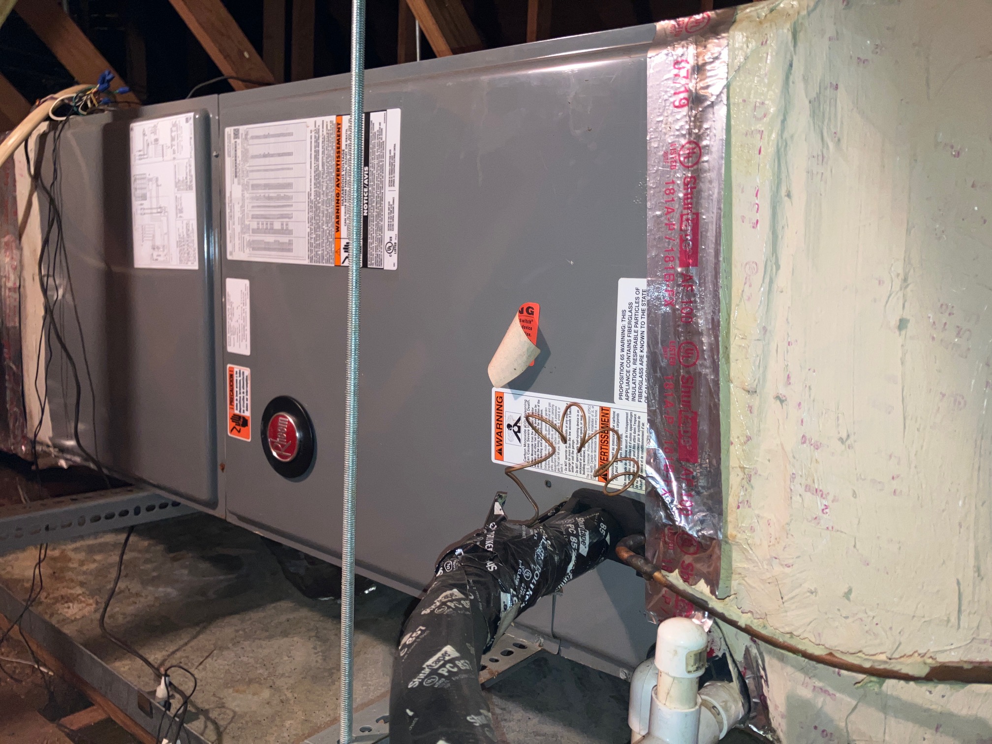 Air handler during home inspection Spring Hill Florida