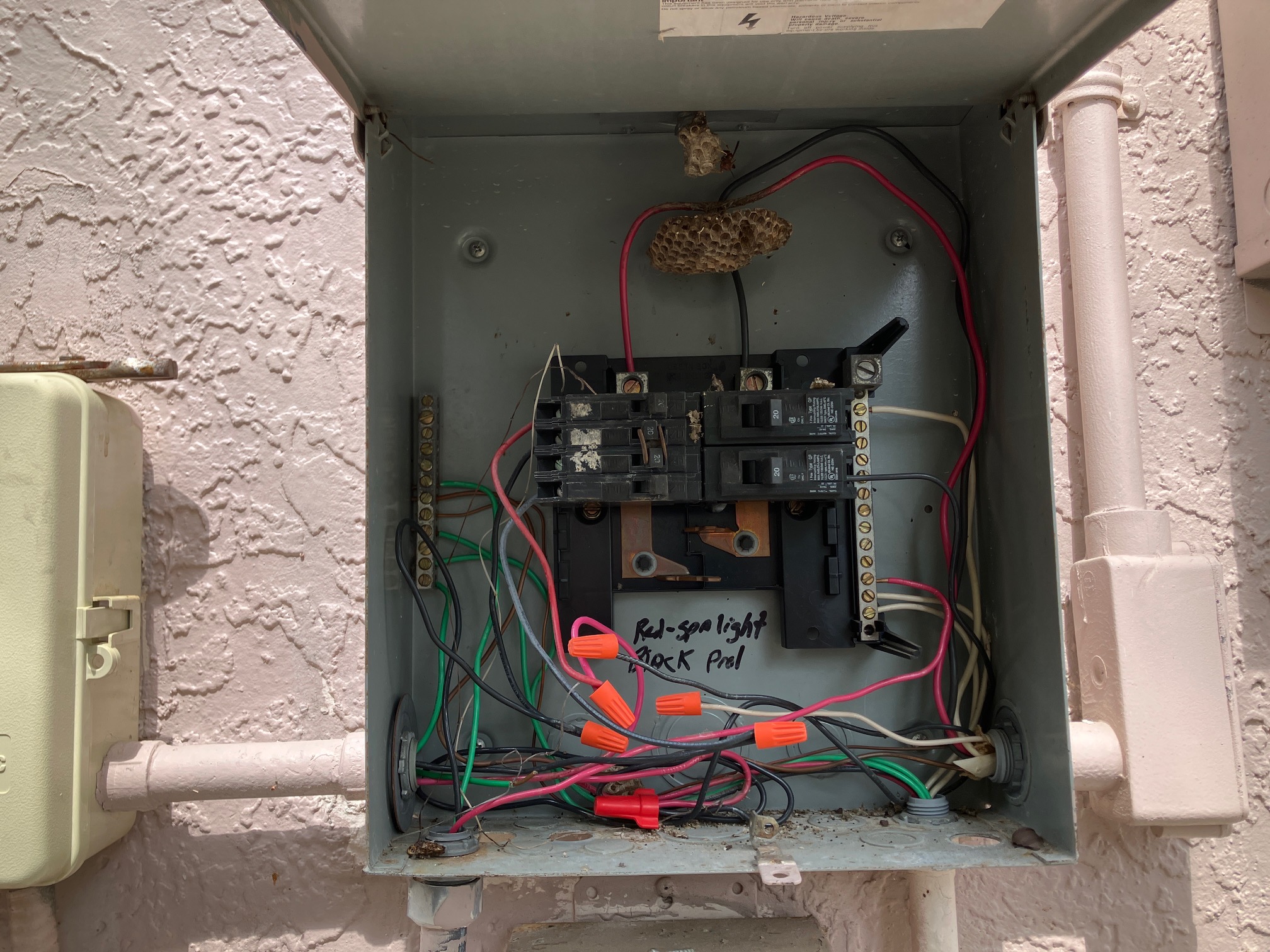 Exterior electric panel Spring Hill FL home inspection