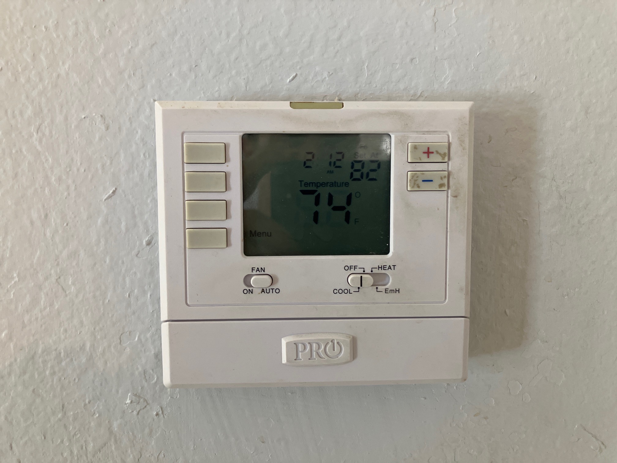 Thermostat during Spring Hill FL home inspection